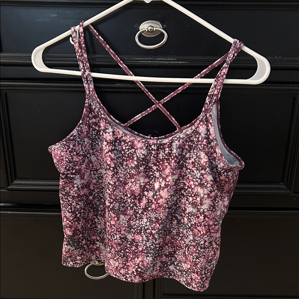 Purple Zella Crisscross Strap Athletic Tanktop